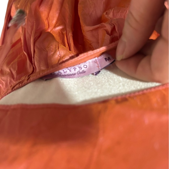 Calypso coral SILK Halter mini Dress - Picture 6 of 7